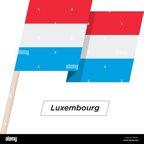 Luxembourg Ribbon Waving Flag Isolated On White Vector Illustration