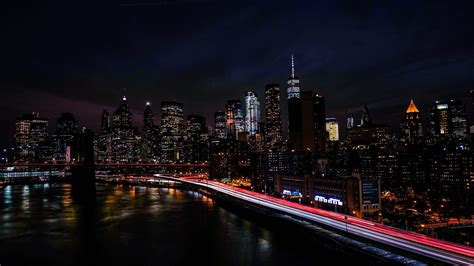 Download wallpaper 1920x1080 new york, usa, night city, shore ...