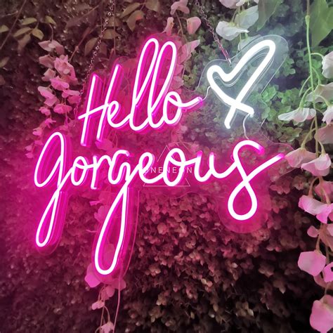 Custom Neon Sign Hello Gorgeous Neon Sign Light Office Living Etsy