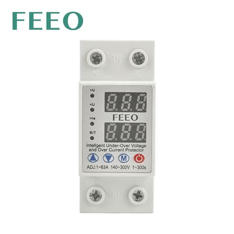 FEEO Din Rail Dual Display LED relé sobre a tensão atual e sob tensão