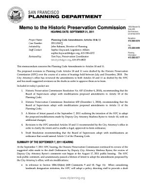 Fillable Online Commissions Sfplanning Memo To The Historic