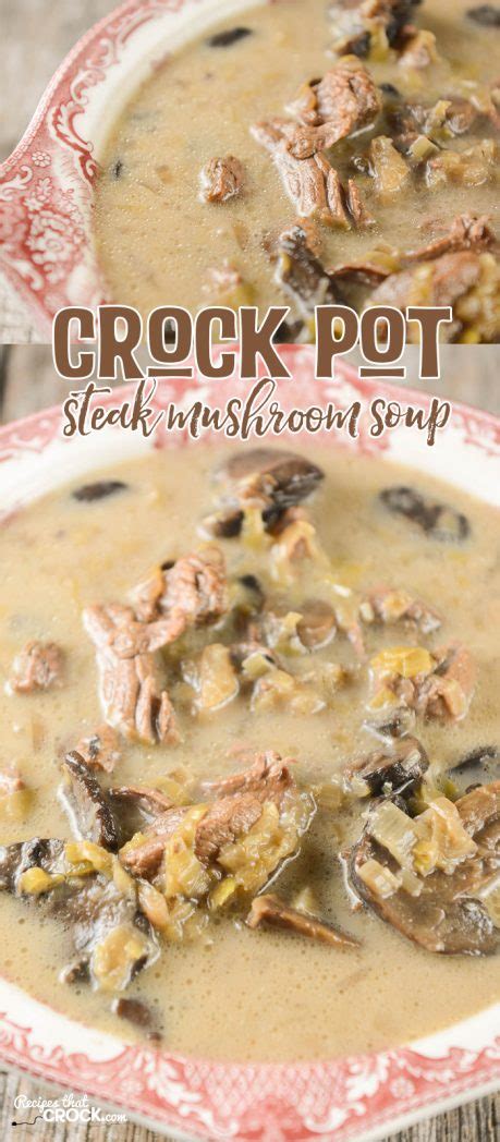 Crock Pot Steak Mushroom Soup - Recipes That Crock!