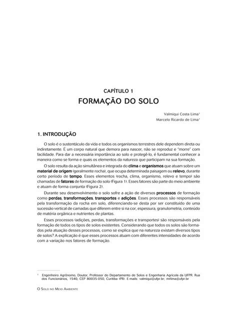 Pdf Forma O Do Solo Mrlima Agrarias Ufpr Br Maneira Como Se