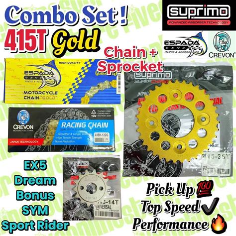 Espada Gr Racing Suprimo Chain Sprocket Gold Set T T Honda