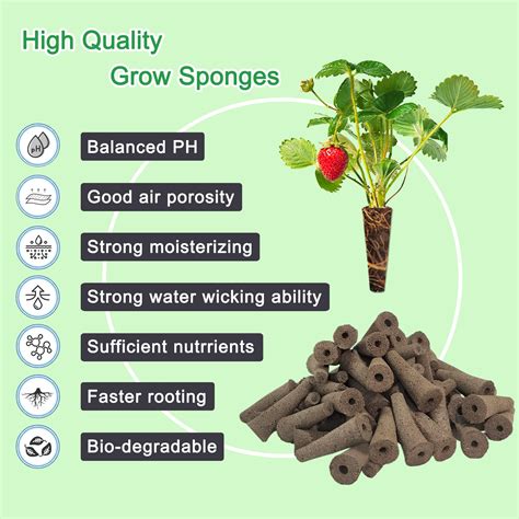 Aliinkd 100 Pack Grow Sponges Replacement For Hydroponics Growing