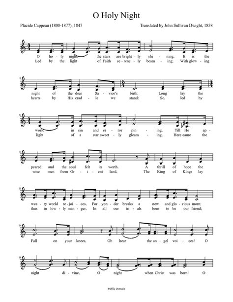 Oh Holy Night Sheet music for Voice | Download free in PDF or MIDI ...