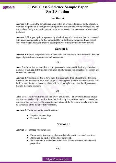 Sample Paper Of English Class 9 Byju S Example Papers