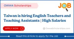 English Teachers Teaching Assistants Jobs In Taiwan Apply Now