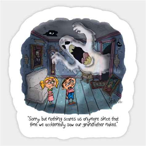Naked Grandfather Funny Ghost Halloween Sticker TeePublic