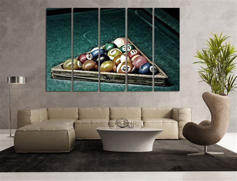 Billiard Wall Art Canvas Set Game Room Decor Billiard Wall Etsy