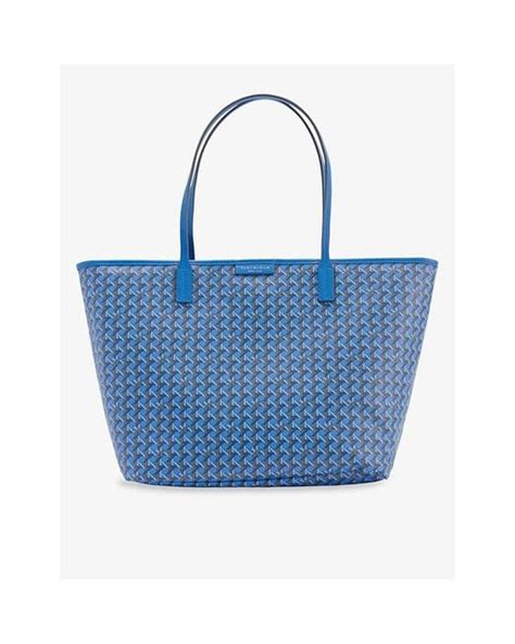 Tory Burch T Monogram Cotton Tote Bag In Blue Lyst