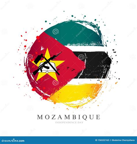 Bandeira De Moçambique Em Forma De Um Grande Círculo Ilustração do