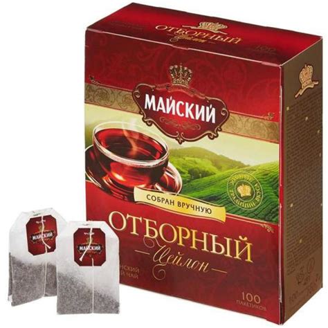 Купить Чай Майский "Отборный", черный, 100 пакетиков по 2г,108716/ ...