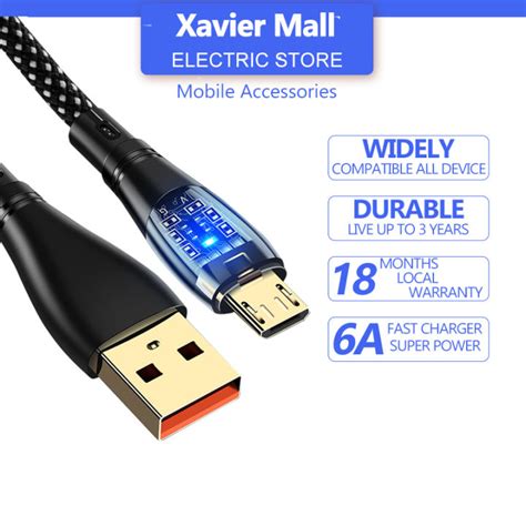 Codxavier Transparent Fast Charging Cable Usb To C Type Cable Mobile