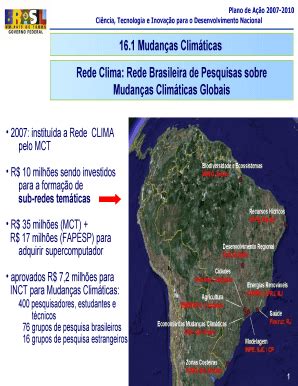 Fillable Online Mudan As Clim Ticas Rede Clima Minist Rio Da Ci