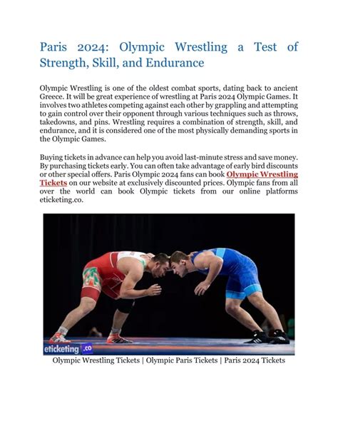 PPT Paris 2024 Olympic Wrestling A Test Of Strength Skill And