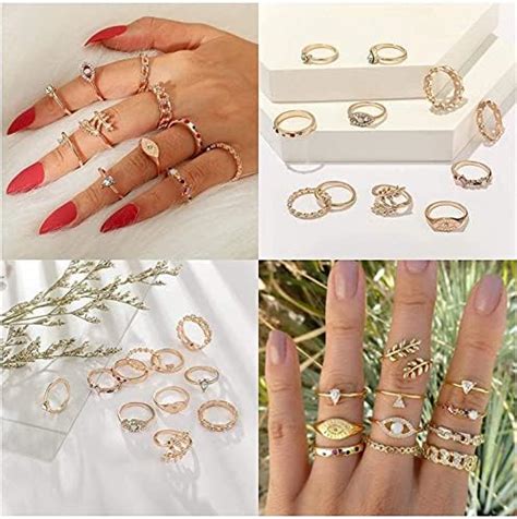 Dochais St Ck Vintage Knuckle Rings Set Stapelbar Finger Ringe Midi