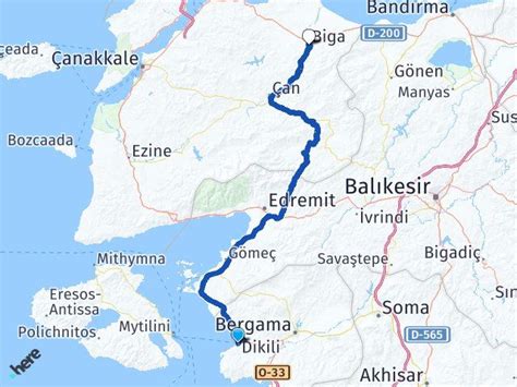 İzmir Dikili Biga Çanakkale Arası Kaç Km Yol Tarifi