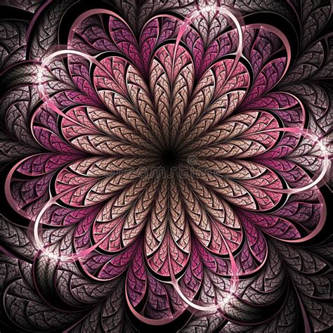 Dark Pink Fractal Flower Stock Illustration Illustration Of Business