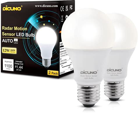 Dicuno Radar Motion Sensor Light Bulbs Outdoor W W Equivalent