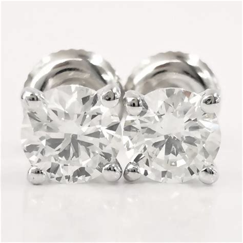 1 02 ct diamond stud earrings 14 kt Weißgold Ohrringe Catawiki