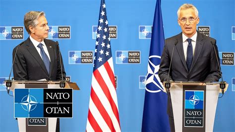 NATO Secretary General With US Secretary Of State Antony J Blinken