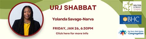 URJ Shabbat With Yolanda Savage Narva At Bolton Street Event Har