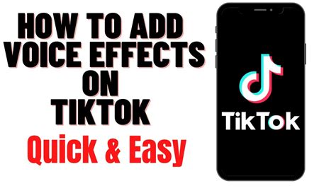 HOW TO ADD VOICE EFFECTS ON TIKTOK YouTube