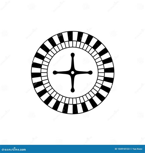 Roulette Game Casino Wheel Black Icon Top View. Stock Vector ...