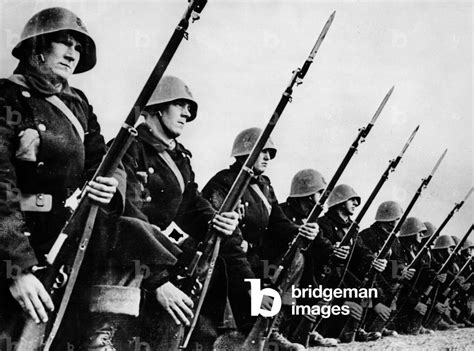 Image Of Soldiers Of Danish Army With Bayonets Ww2