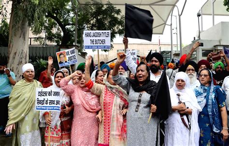 Victims Of The 1984 Anti Sikh Riots Stage A Protest Against Congress