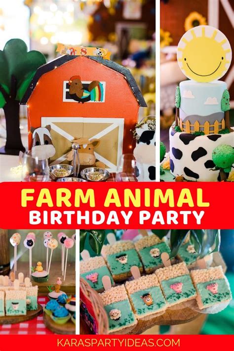 Farm Animal Birthday Party Karas Party Ideas Farm Animals Birthday