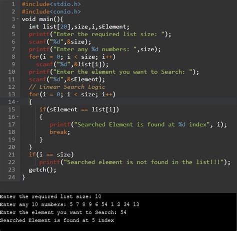 What Is Linear Search In C Language Computer Notes