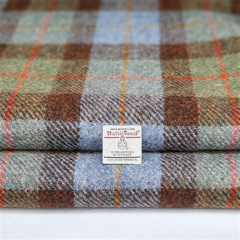 Harris Tweed Cerise Check Wool Metre Yard Authenticity Label Etsy