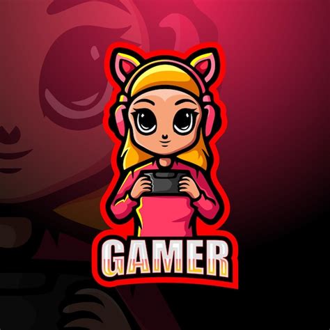 Premium Vector Gamer Girl Mascot Esport Illustration