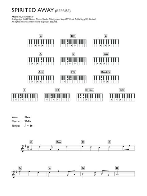 Reprise From Spirited Away Sheet Music By Joe Hisaishi Piano Chordslyrics Download 2 Page