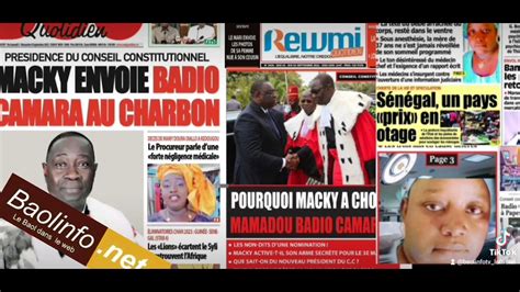 Conseil Constitutionnel Nomination De Mamadou Badio Camara Macky Sall