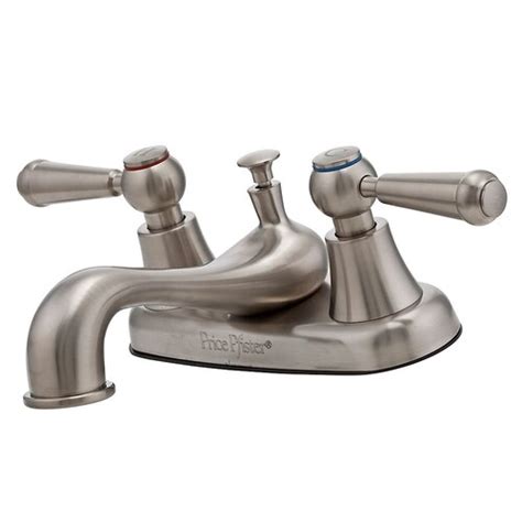 Pfister Pfirst Brushed Nickel 2 Handle 4 In Centerset Watersense Bathroom Sink Faucet With Drain