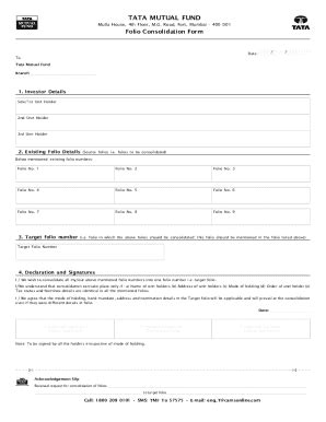 Fillable Online Change Of Bank Mandate Form Tata Mutual Fund Fax