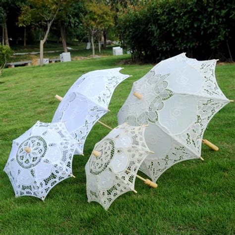 SIZE L Lace Manual Opening Wedding Umbrella Bride Parasol Umbrella