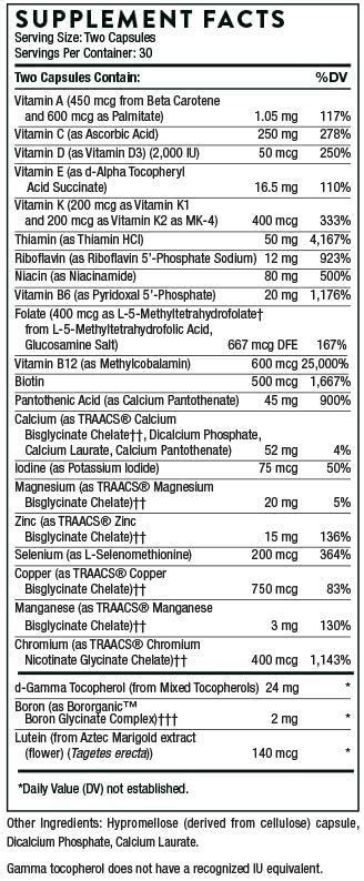 Thorne Basic Nutrients Day Comprehensive Daily Multivitamin With