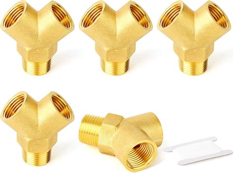 GASHER 2PCS Metals Brass Pipe Fitting Barstock Male Branch Tee T