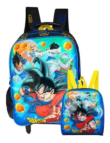 Mochila Escolar De Rodinha Lancheira Térmica Dragon Ball Z MercadoLibre