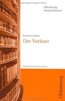 Der Vorleser Interpretationen Von Bernhard Schlink