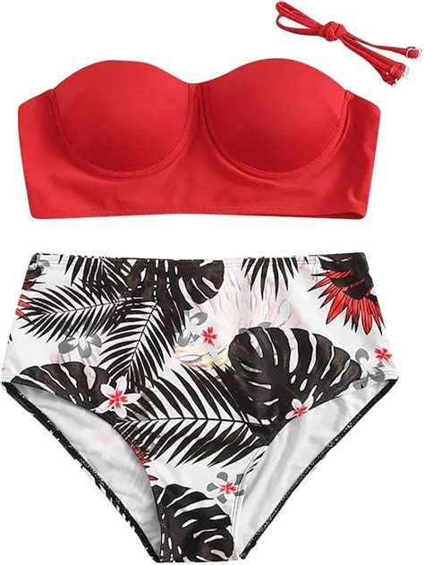 Maillot De Bain Femme Pi Ces Taille Haute Sexy Bandeau Push Up Bikini