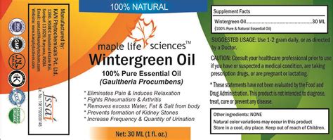 Wintergreen Essential Oil Pure Natural Oil Gaultheria Procumbens