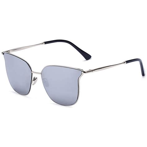 Owl Owl Eyewear Sunglasses 86009 C2 Women’s Metal Fashion Silver Frame Silver Mirror Lens