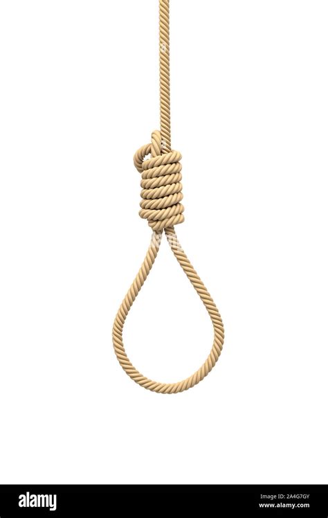 D Rendering Of A Hangman S Noose Made Of Natural Beige Rope Hanging On