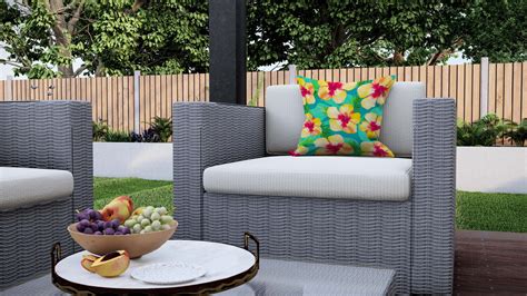 Hibiscus Aqua Quick Dry Outdoor Cushion Rooms By Me