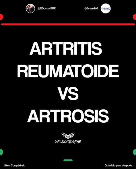 Mauricio Montelongo On Twitter ARTRITIS REUMATOIDE VS ARTROSIS